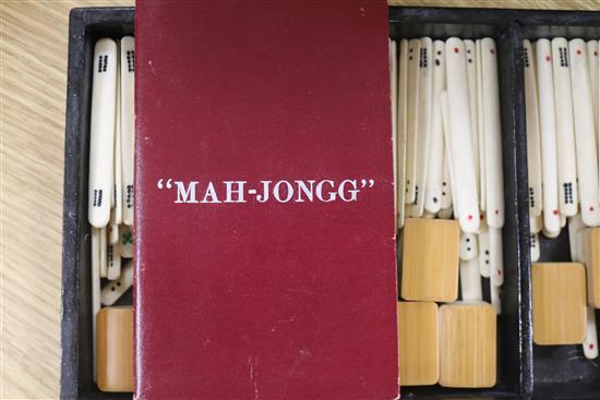 A Chinese lacquer mahjong set